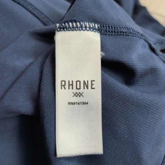 Rhone Polo Mens S Delta Pique Golf Navy Blue Commute Long Sleeve Performance - Picture 4 of 11